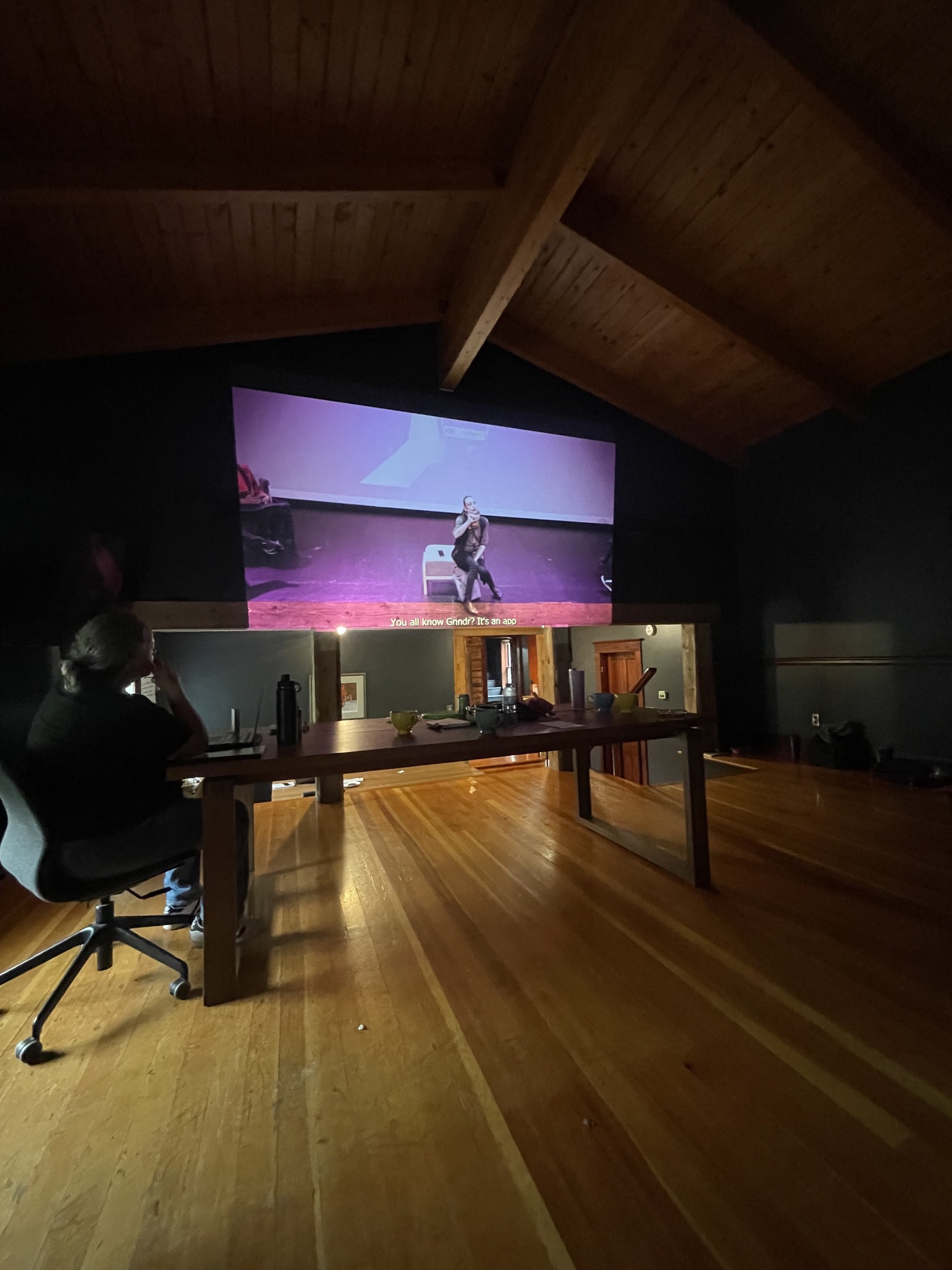 A shared theatre screening during the previous retreat